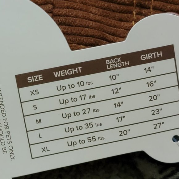 Pet Dress Dog or Cat Corduroy Brown xs ea. New w/ Tag! - Picture 7 of 8